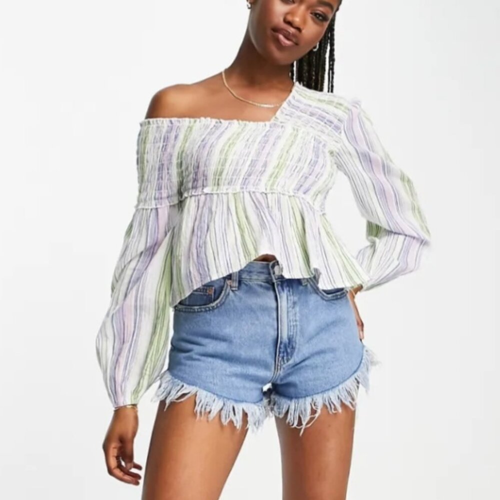ASOS off the shoulder top with shirring